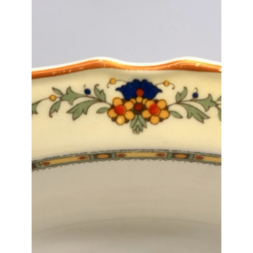Crown Ducal transfer wear rectangle serving Bowl Blue Urn‎ Fruit And Floral